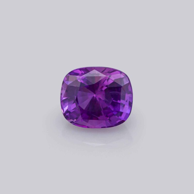 saphir violet intense non chauffé naturel certifié coussin sri lanka pierre précieuse violette