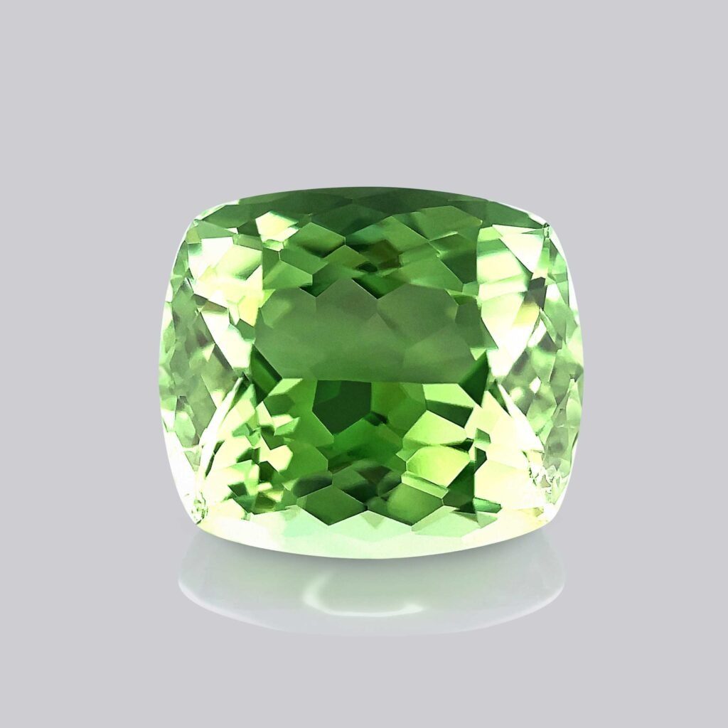 Tourmaline Verte Naturelle Du Brésil - 1,84 Ct - Taille Coussin - Qualité VS - Transparente