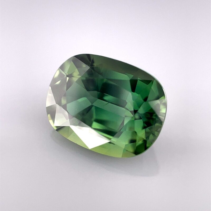 green sapphire cushion cut