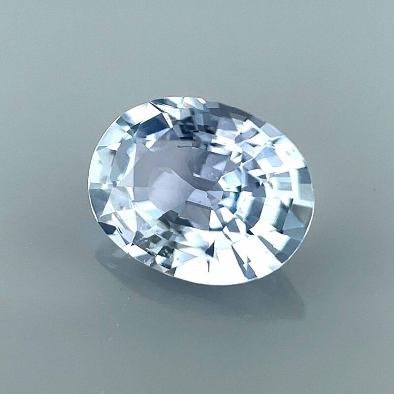 pastel blue unheated natural sapphire oval cut