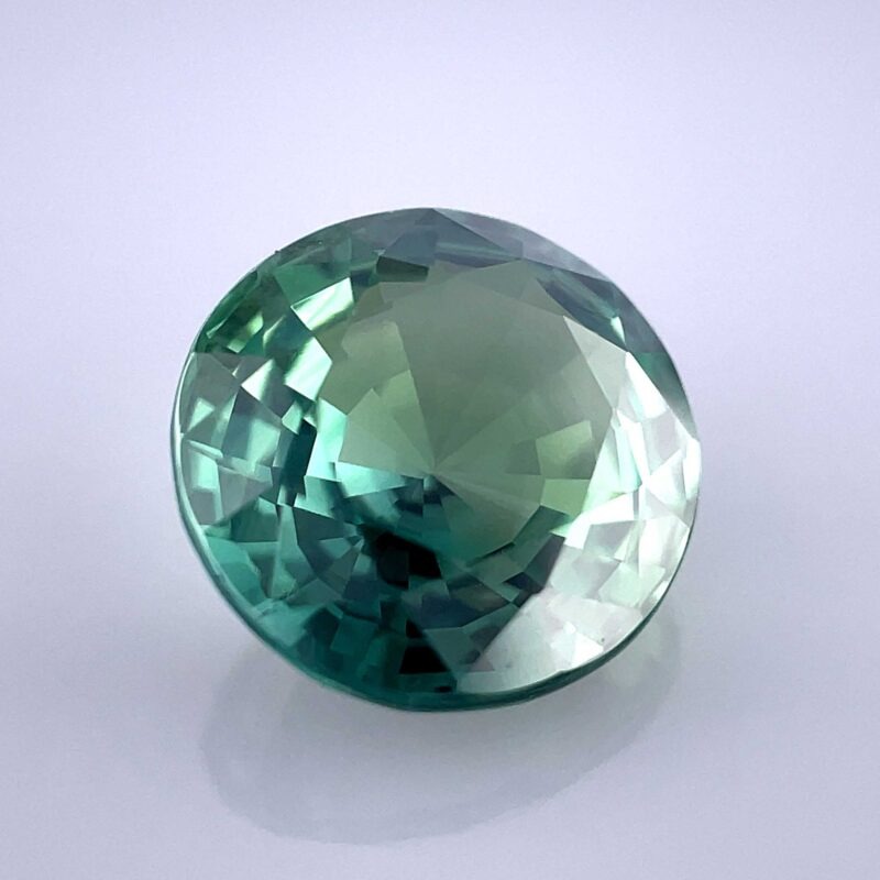 unheated teal sapphire round cut