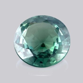 saphir teal naturel non chauffé rond