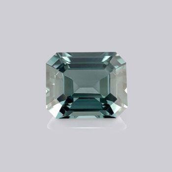 spinelle bleu vert taille émeraude fond gris