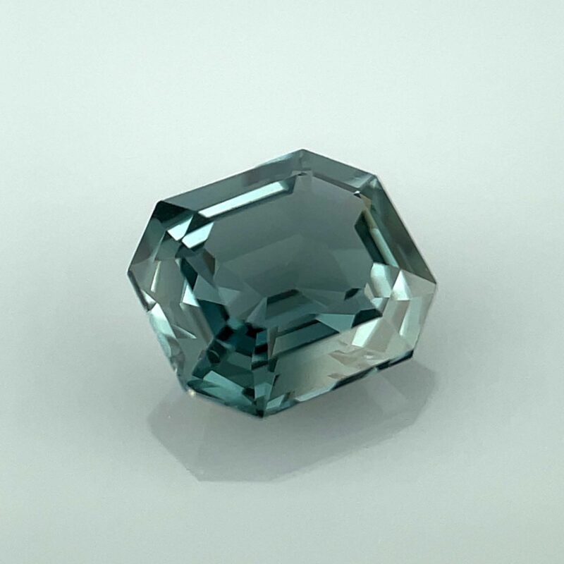 blue green natural unheated spinel emerald cut