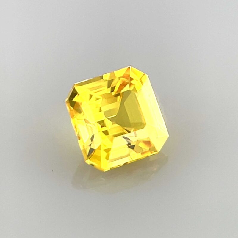 natural unheated intense yellow sapphire emerald cut