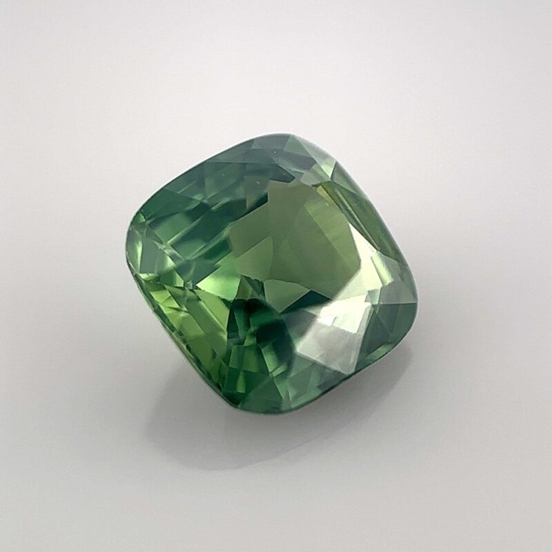 green sapphire cushion cut
