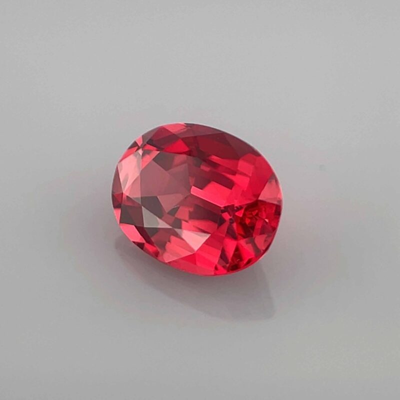 vivid red spinel from burma oval cut