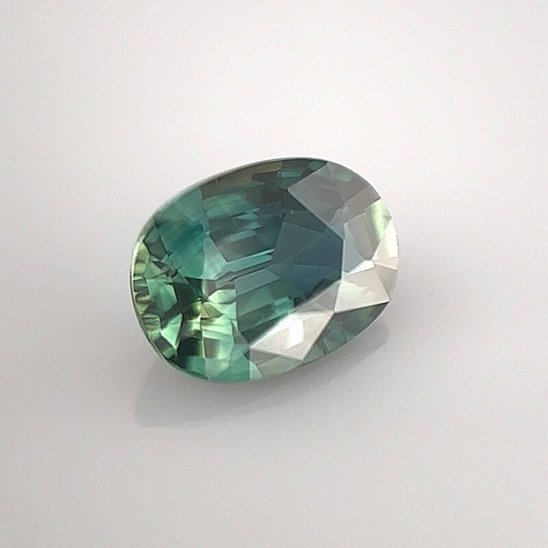natural certified teal sapphire oval