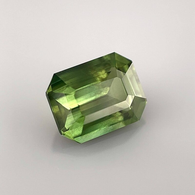 natural green sapphire emerald cut