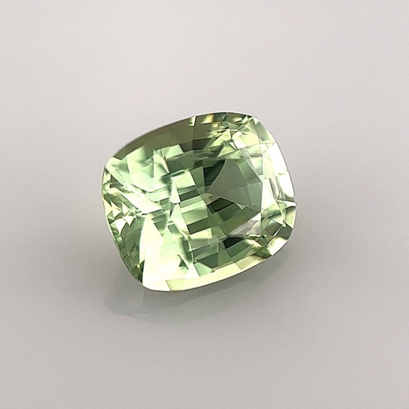 natural unheated green sapphire cushion certified