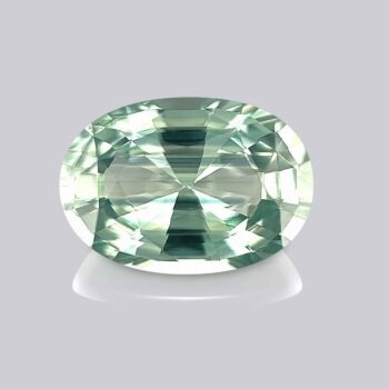 saphir vert naturel certifié taille ovale