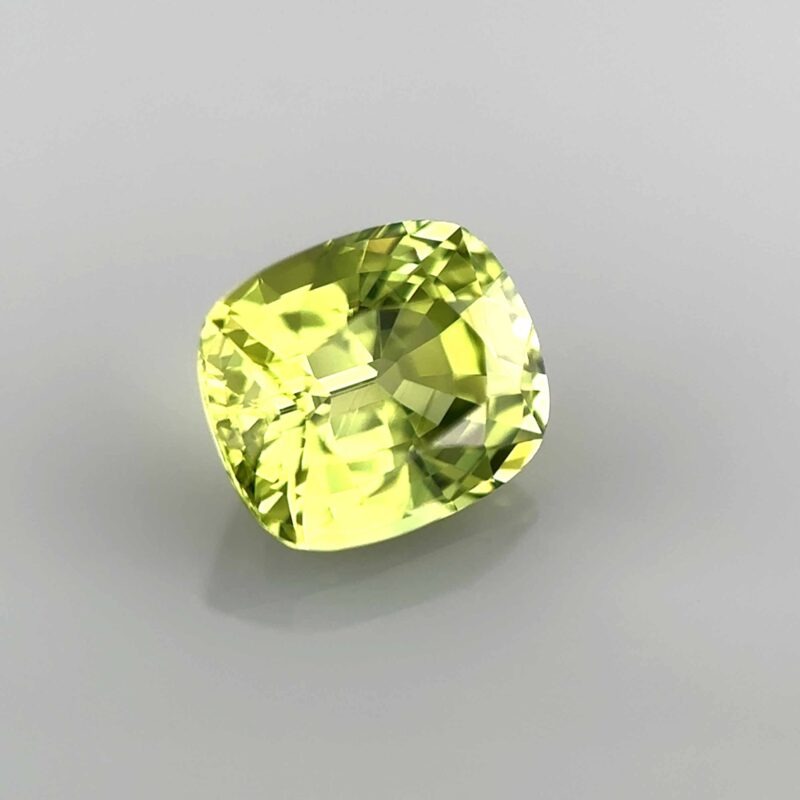natural unheated yellow green sapphire cushion precious gem stone