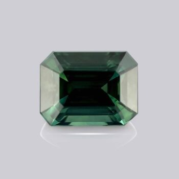 saphir vert naturel non chauffé taille octogonale rare pierre précieuse verte