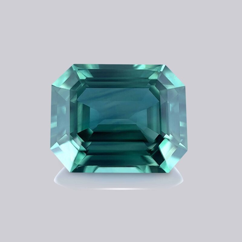 saphir teal bleu vert taille émeraude bague bijou joaillier createur