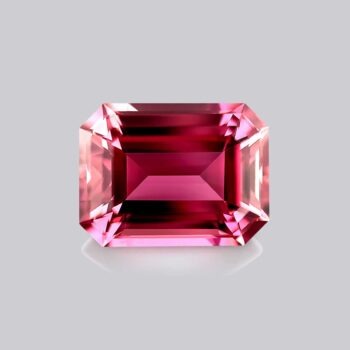 tourmaline rose intense taille émeraude rare pierre précieuse rose