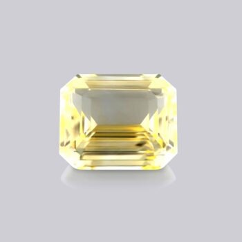 saphir jaune naturel non chauffé taille octogonale pierre précieuse jaune