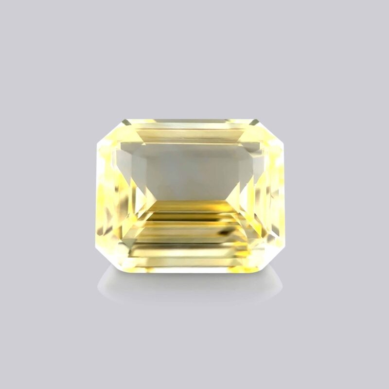 saphir jaune naturel non chauffé taille octogonale pierre précieuse jaune