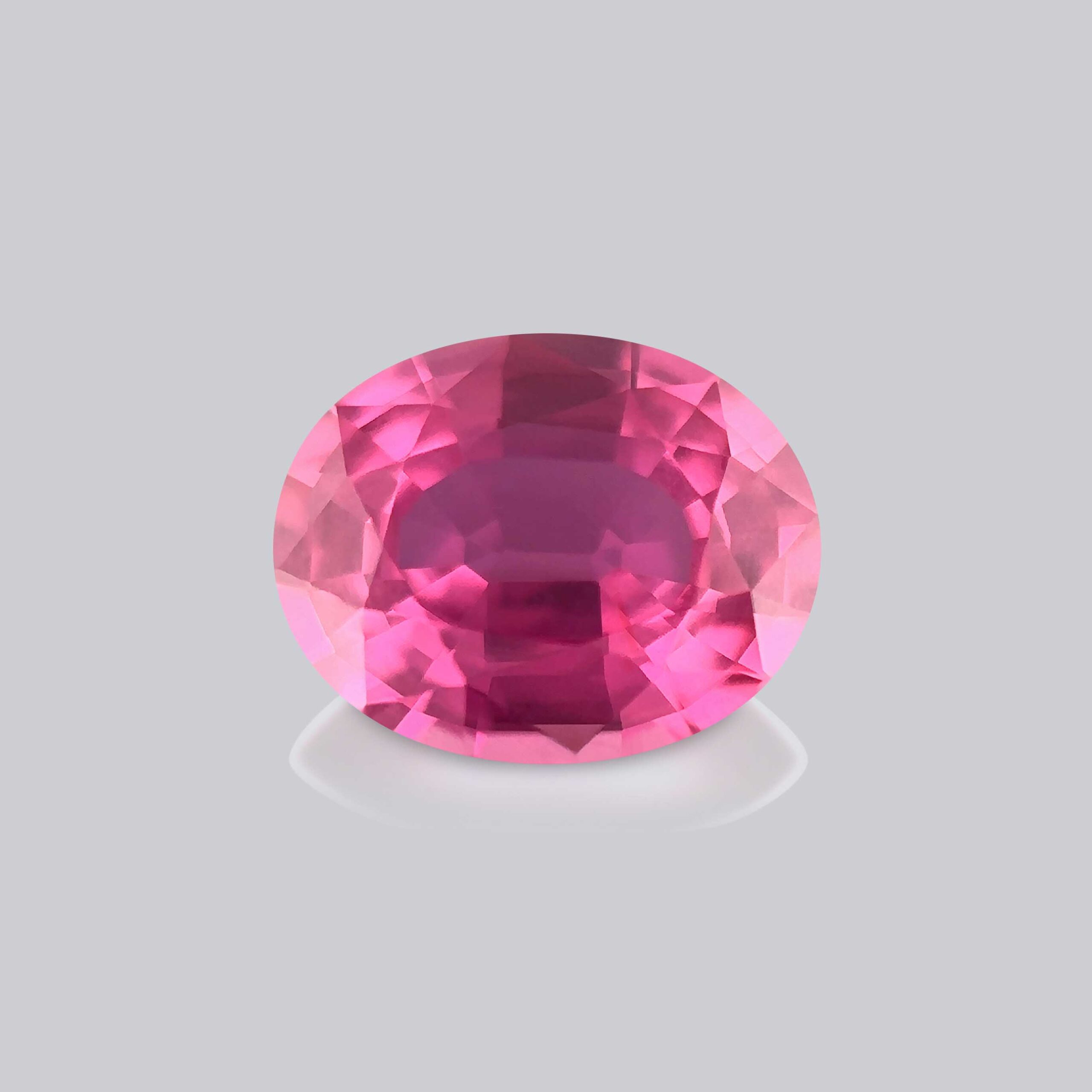 saphir rose intense naturel non chauffé oval