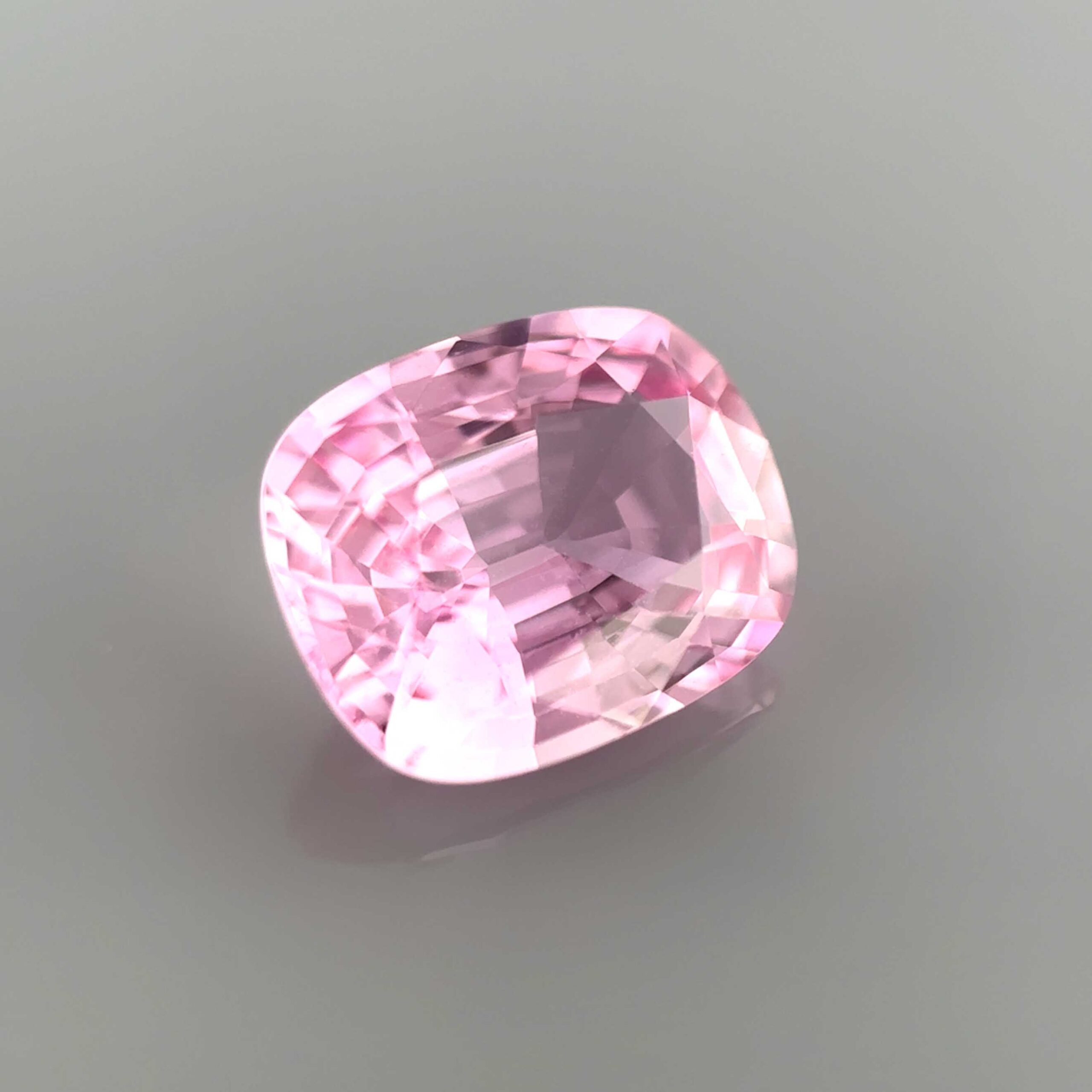 natural unheated pastel pink sapphire from madagascar cushion cut sublime masterpiece