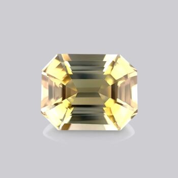 tanzanite naturelle jaune champagne taille octogonale exceptionnelle pierre précieuse jaune mygem