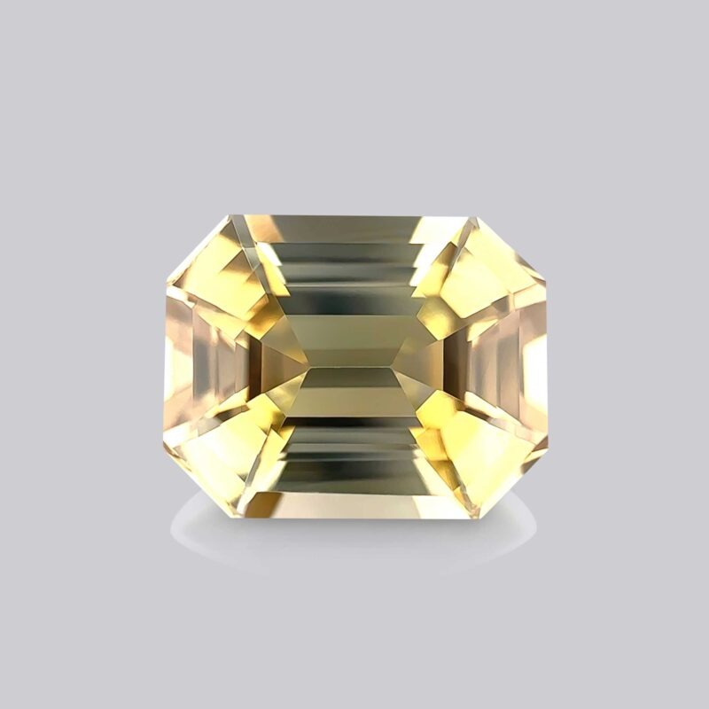 tanzanite naturelle jaune champagne taille octogonale exceptionnelle pierre précieuse jaune mygem