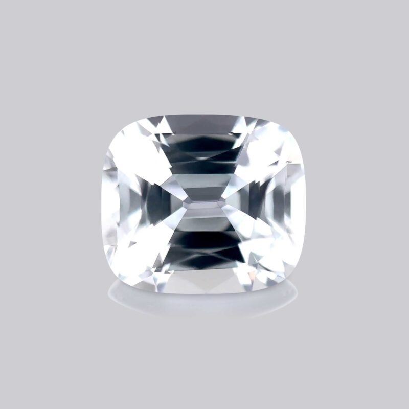 saphir blanc incolore naturel taille coussi non chauffé certifié pierre précieuse blanche mygem