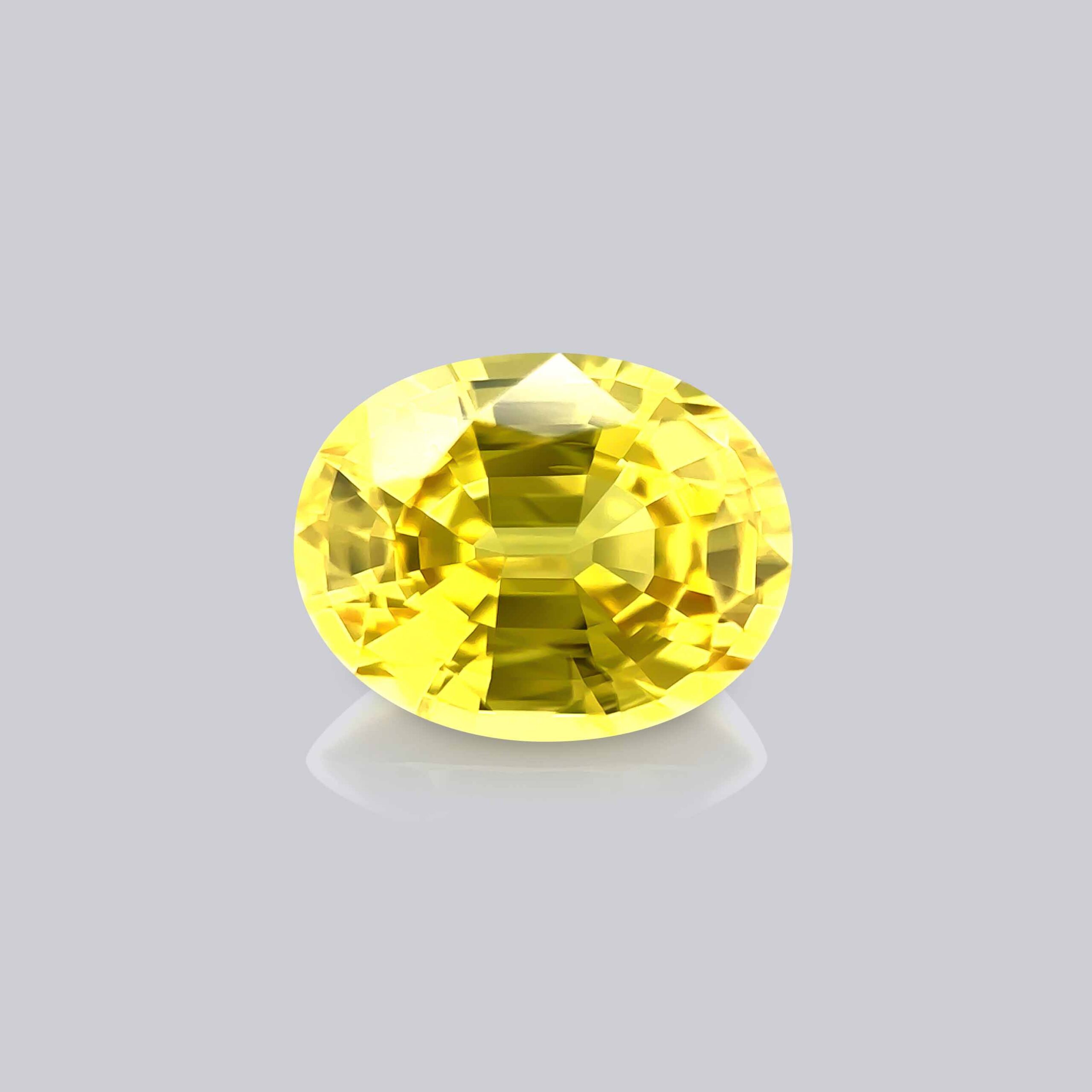 saphir jaune intense naturel non chauffé oval australie pierre précieuse jaune mygem