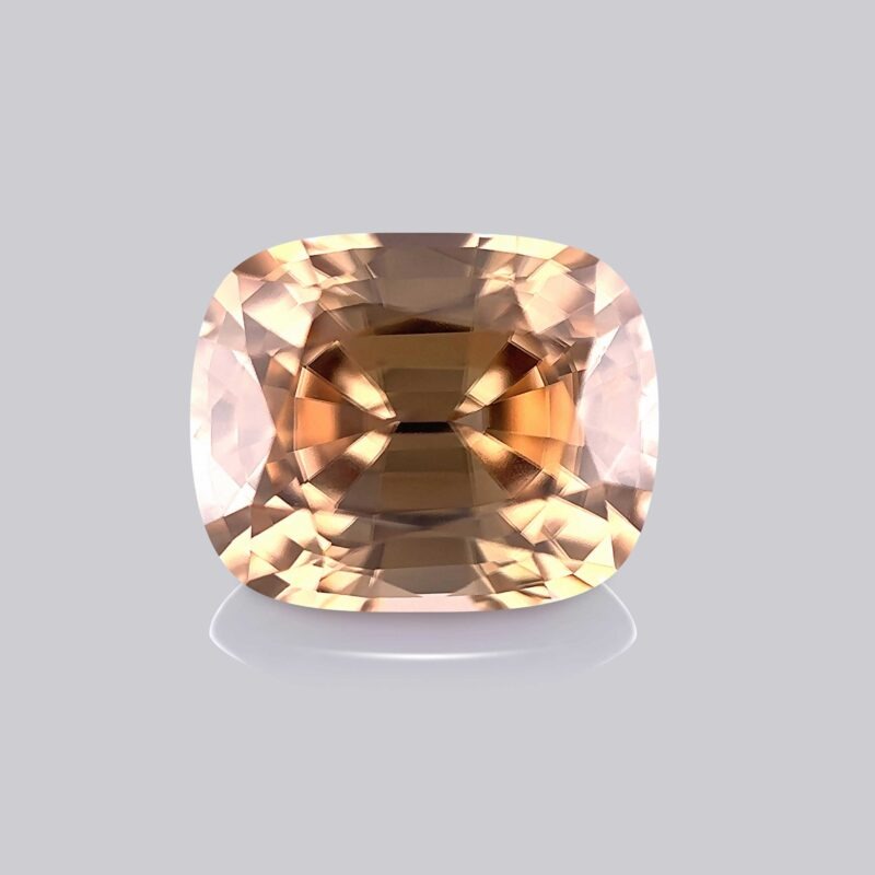 zircon naturel couleur cognac coussin rare pierre précieuse mygem.fr