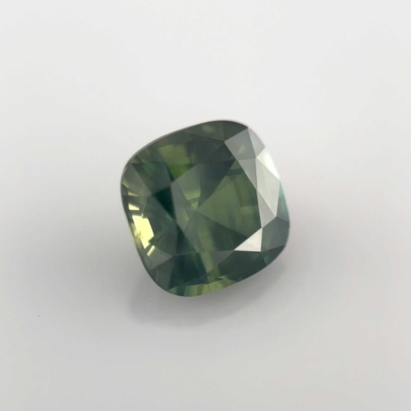 unheated intense green sapphire cushion mygem