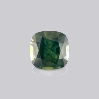 saphir vert naturel non chauffé coussin mygem certifié