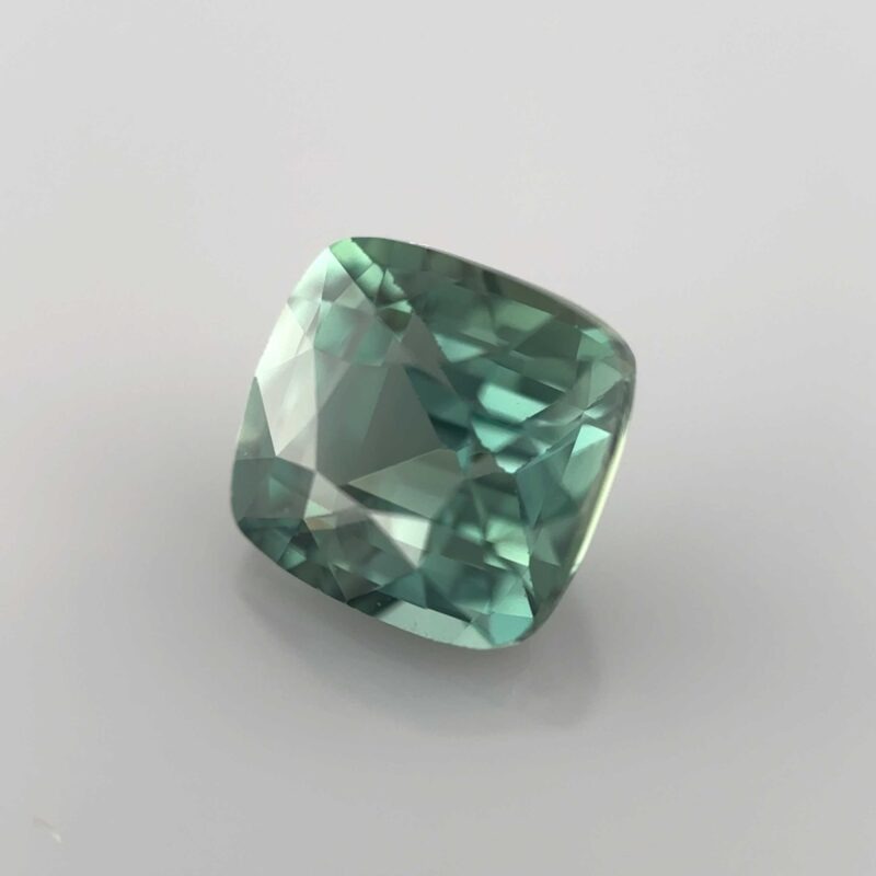 teal sapphire cushion mygem certified gemstone