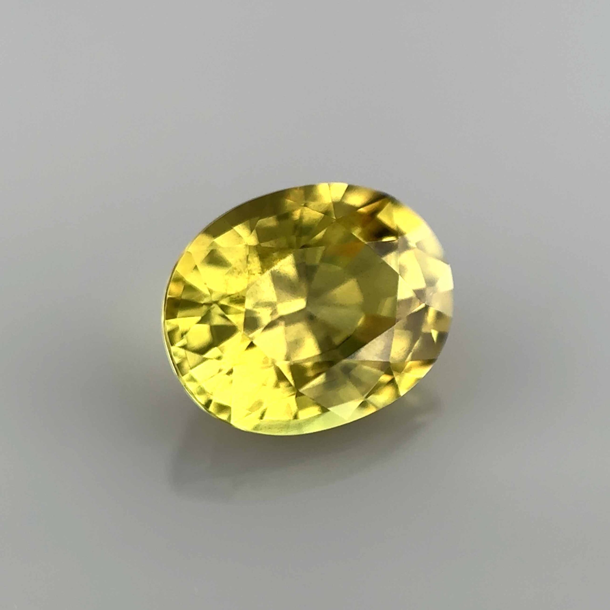 yellowish green sapphire oval unheated natural australian mygem