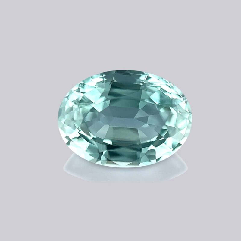 saphir teal oval mygem pierre précieuse verte