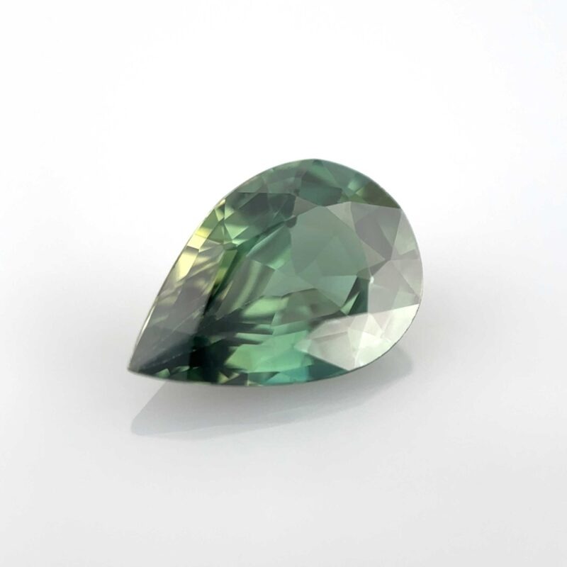 natural green sapphire pear shape certified mygem green stone