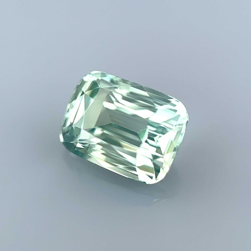 green sapphire unheated cushion loupe clean certified mygem