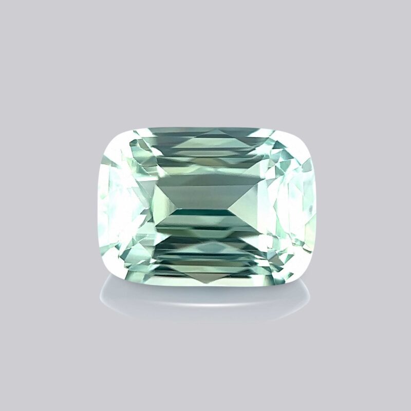 saphir teal pastel naturel non chauffé taille coussin mygem pierre précieuse verte