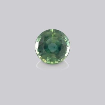Saphir vert rond 0.52 carats, pierre précieuse verte mygem