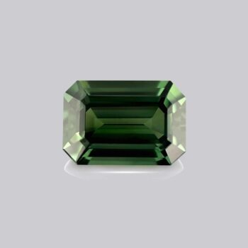 saphir vert intense octogonal non chauffé mygem pierre précieuse